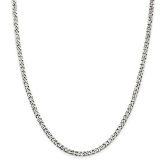 3.5mm Sterling Silver Solid Curb Chain Necklace, 24 Inch